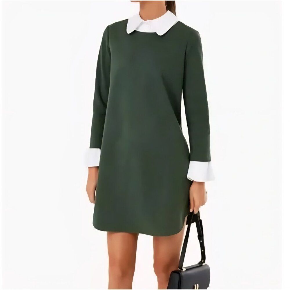 New Tuckernuck - M Women's Green Dakotah Dickey Peter Pan Collar Dress Shift